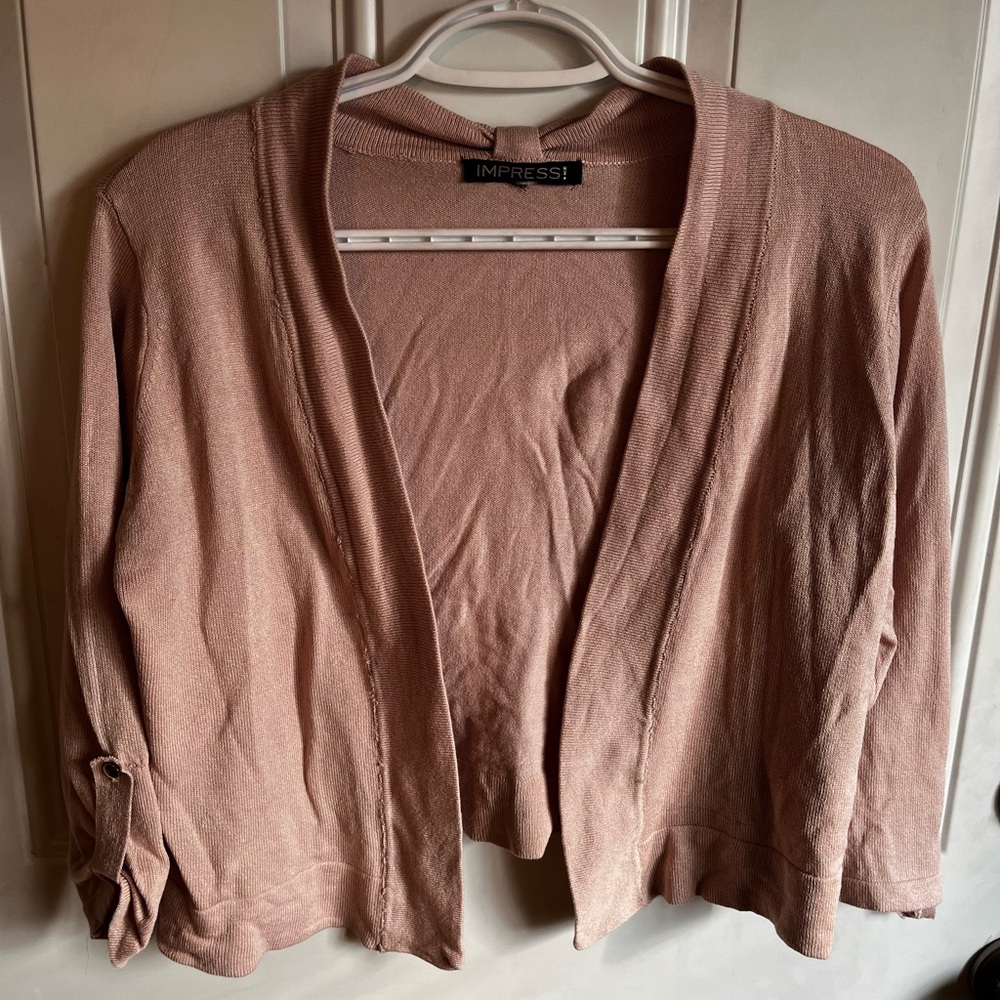 Impress | 3/4 Sleeve Pink Cardigan